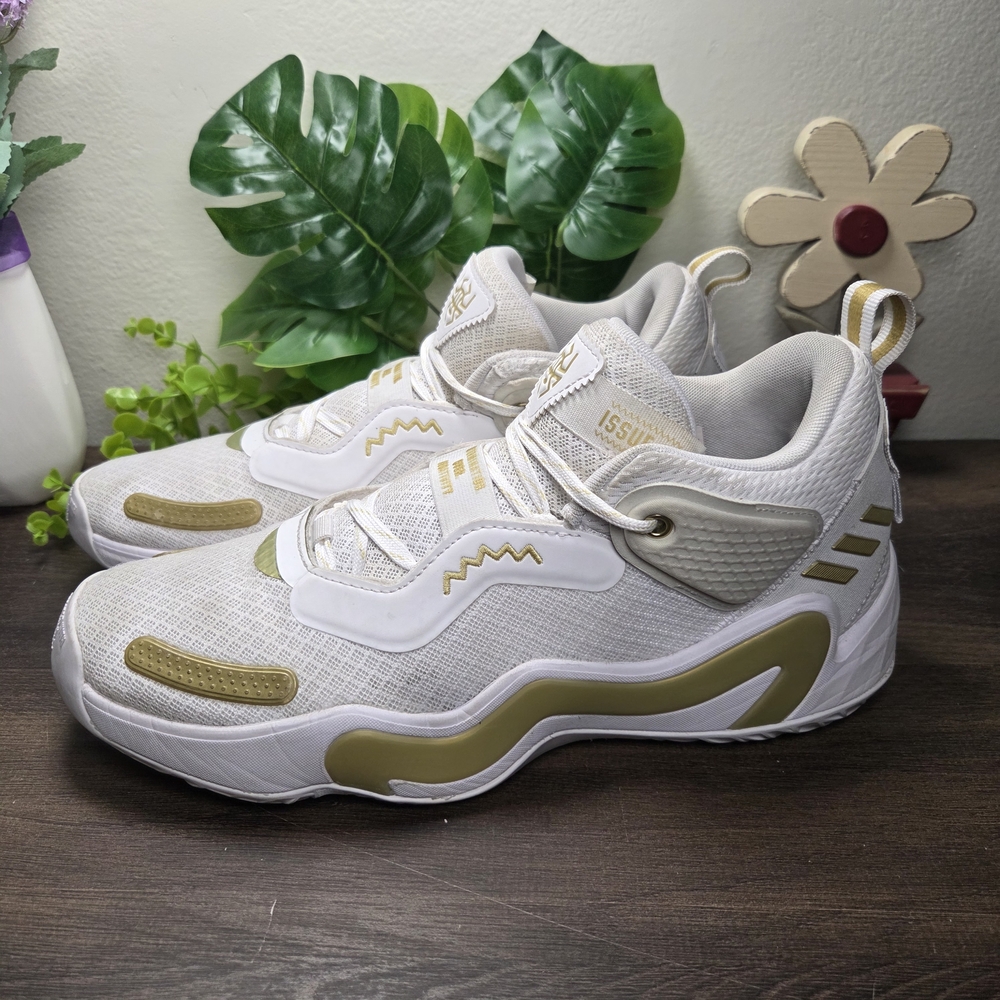 Adidas D.O.N Issue #3 White Gold Metallic GW2959 Size 10 #0069